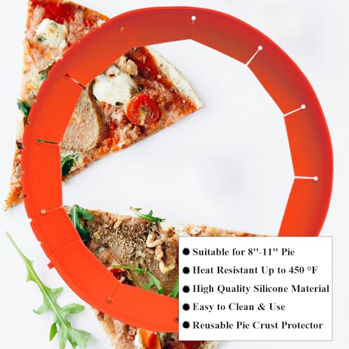 Adjustable Pie Crust Shields Baking Protectors (Red-2pcs)