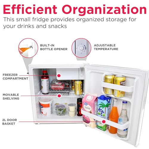 Retro Compact Fridge with Chiller (White)