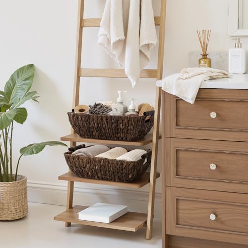 Wicker Baskets for Shelves (Dark Brown(Water Hyacinth) / Large)