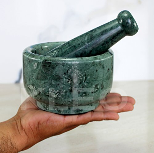 5" Diameter Natural Stone Mortar and Pestle Set as Spice Grinder