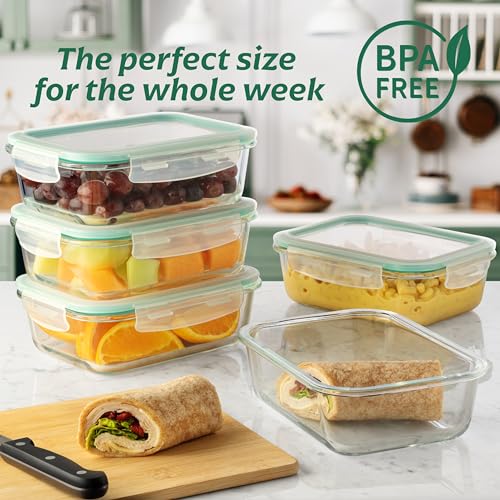 8 Pack 35 oz Glass Containers (8 Pack Same Size Set)