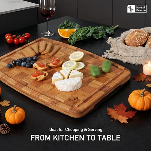 Extra Large Bamboo Wooden Cutting Board Wood Cutting Boards for Kitchen (23.5"L x 18"W)