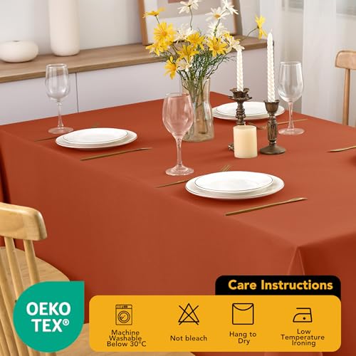 10 Pack Rust Tablecloths for Rectangle Tables (Rust / 60x120 In, 10 Pack)