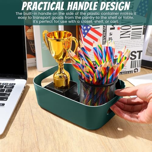 Green Plastic Storage Bins (Green / 8 x 5.7 x 3 Inch)