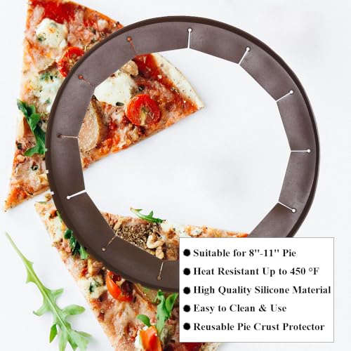 Adjustable Pie Crust Shields Baking Protectors (Brown-1pcs)