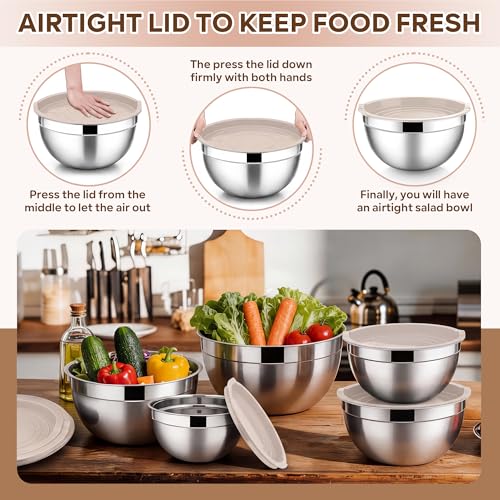 Mixing Bowls with Lids Set (Khaki / 10 Piece)
