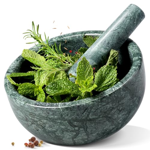 Luxury Marble Mortar and Pestle Set (Green Marble / 7in-4 cups)