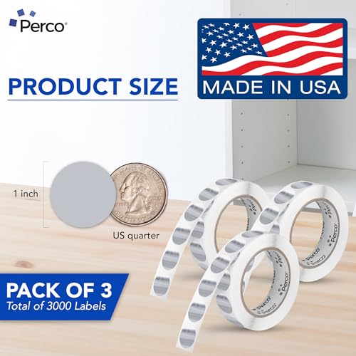 Metallic Silver Perforated Round Circle Dot Sticker 1 (Metallic Silver / 1 Inch)