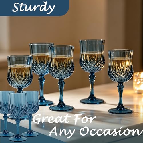 24Pack Plastic Wine Glasses (Navy Blue)
