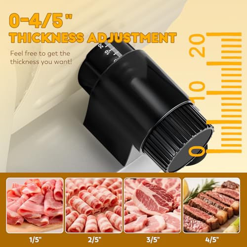 Meat Slicer 220W Electric Deil Food Slicer with 2 Removable 7.5" Blades (Silver)