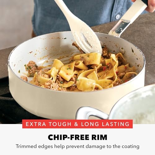 x Bobby Flay 13 Piece Ceramic Nonstick Cookware Set (13 Piece Cookware Set / Cream)