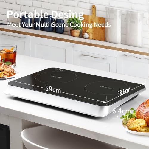 Portable Induction Cooktop 2 Burner (Double Induction Cooktop with Touch Control)