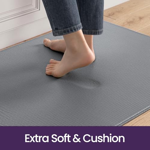 Kitchen Floor Mats Cushioned Anti Fatigue (2-grey / 59"l X 23"w X 0.4"th)