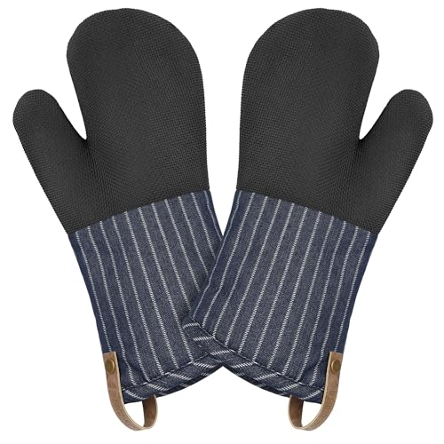 Cuisinart Heritage Kitchen Oven Mitts (Denim Pinstripe)