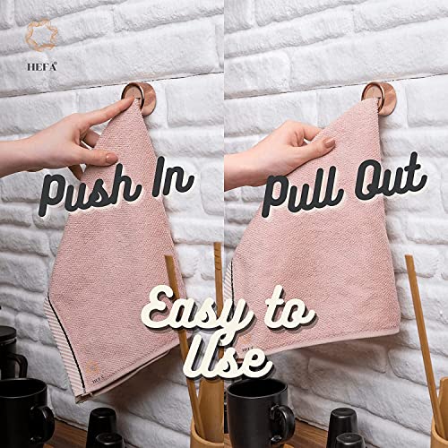 Towel Hooks Dish & Hand Towel Holder (8 Pack / Rose Gold)
