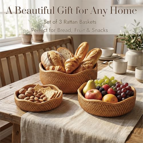 Rattan Bread Basket (Large - Natural)