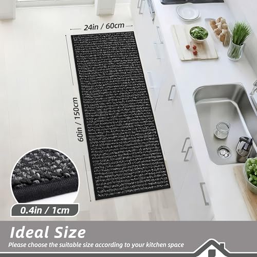 Kitchen Runner Rugs 24"x60" (Black / 24" X 60" (Rectangular))