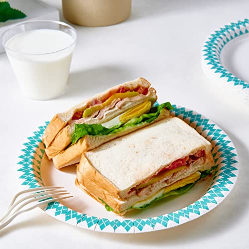 8.37 inch Disposable Paper Plates (Light Blue-360pack)