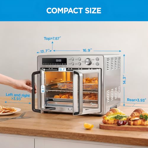 Flexify Classic French Door Toaster Oven Air Fryer Combo (26.4 QT / Stainless steel)