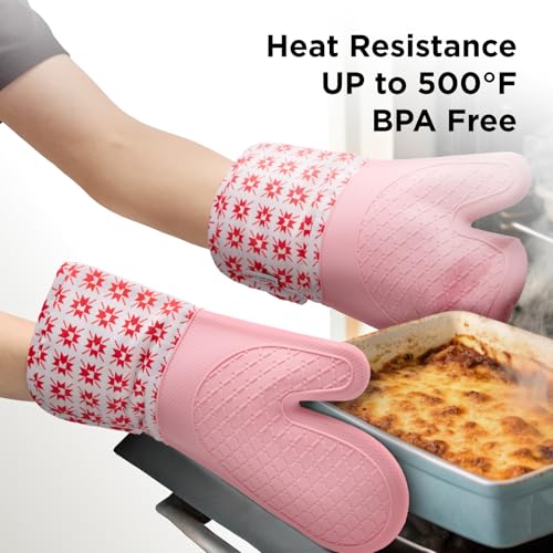 UltraShield Silicone Oven Mitts (Gem-red / Standard)