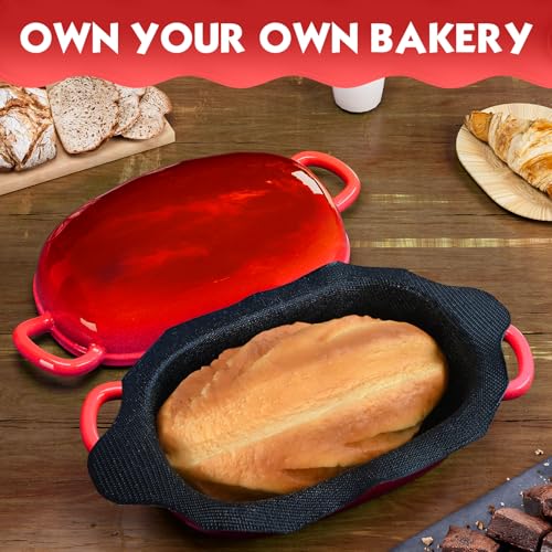 Dutch Oven 2.5QT Bread Pans with Silicone Liner for Bread Baking