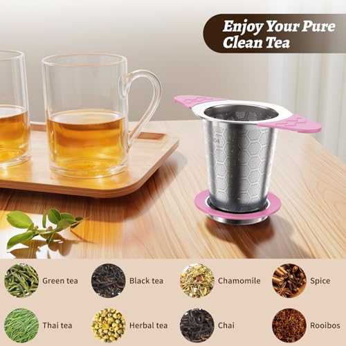 Tea Infuser for Loose Leaf Tea (1 Pack - Sakura Pink)