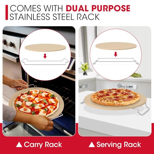 16 Inch Round Pizza Stone for Oven and Grill