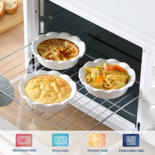 Ceramic Mini Pie Pans Set of 6 (5.5 Inches / White)
