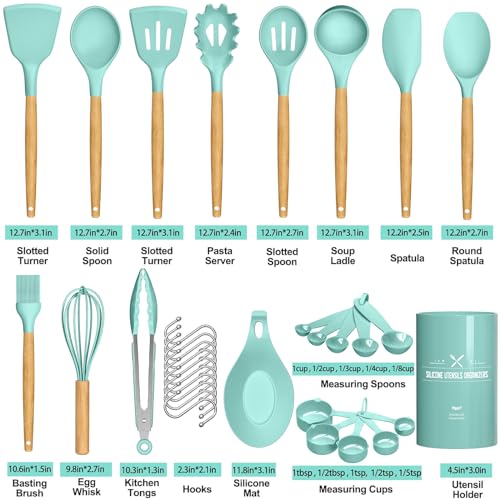 Kitchen Cooking Utensils Set (Green)