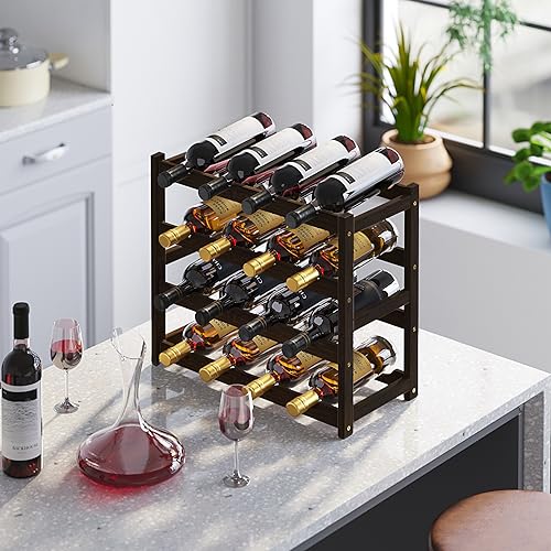 Bamboo Wine Rack Storage (4-tier-Mocha)