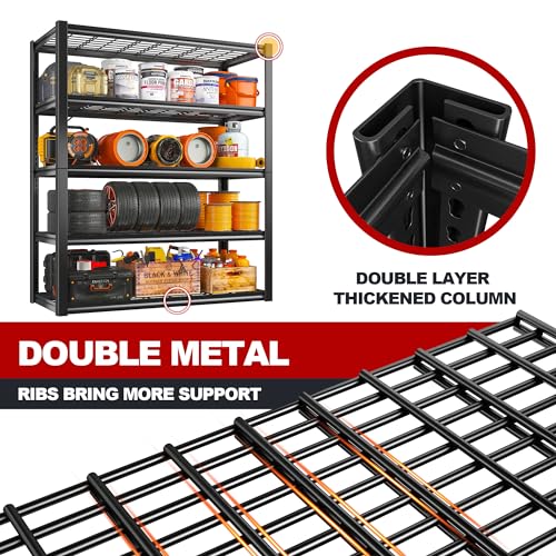 48" W Garage Shelving Heavy Duty Load 2500LBS (48''W X 72''H X18''D)