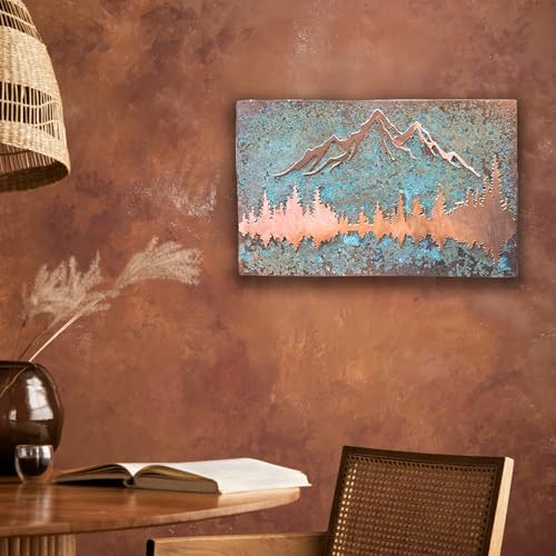 Handmade Copper Wall Art for Home (Panorama of Copper / 9.8 x 13.8 in (Rectangular))