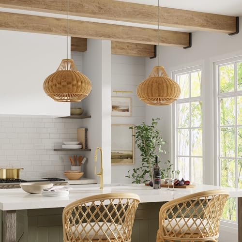 1050029 Wicker Pear Pendant Lamp (Natural)