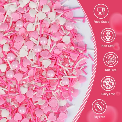 Edible Heart Pearls Sprinkles (Valentine Heart)