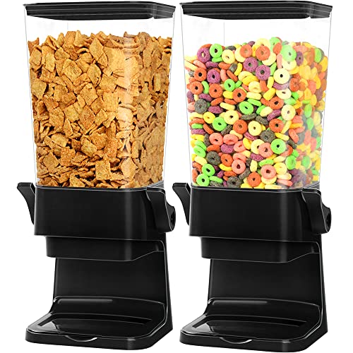 Cereal Dispenser Countertop 2 Pack 5.5 Qt Large Cereal Storage Container (D:Black & 2pack / A(Upgrade Materials))