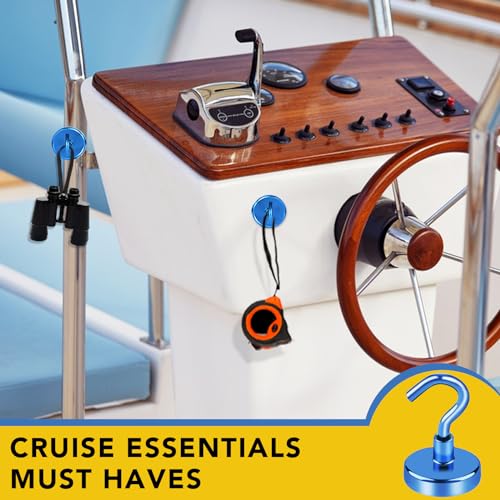 Magnetic Hooks Magnet Hook for Cruise Cabins 85LBS (Blue / 0.98in)