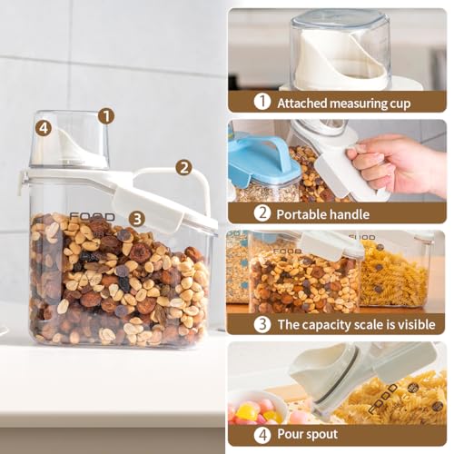 3 Pieces Cereal Containers Storage (S:3pcs(blue+white+green))