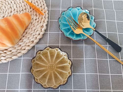 Ceramic Spoon Rest for Stove Top (Cracks Deco, Fall yellow)