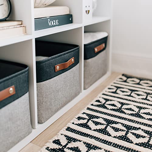 16x12.5in Storage Baskets (Gray / Black / Extra Large - 3pc)