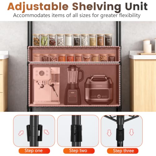 6 Tier Wire Storage Shelves with PP Shim (Black / 45×18×82 with PP Shim)