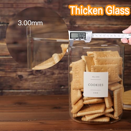 Set of 2 Large Glass Flour and Sugar Containers