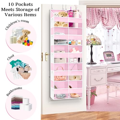 Pink Over The Door Organizer 5 Tiers (Pink - 5 Tiers)