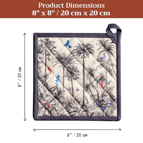 Pot Holders 100% Cotton Potholders (021 - Amazonia / 8" x 8" (Pot Holder Pack of 1))