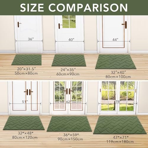 Indoor Door Mat (Green / 48" x 32" (Rectangular))
