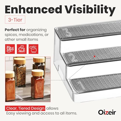 3 Tier Expandable Spice Rack Organizer for Cabinet (2 Count)