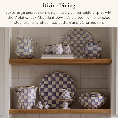 Enamel Abundant Bowl (Violet Check)