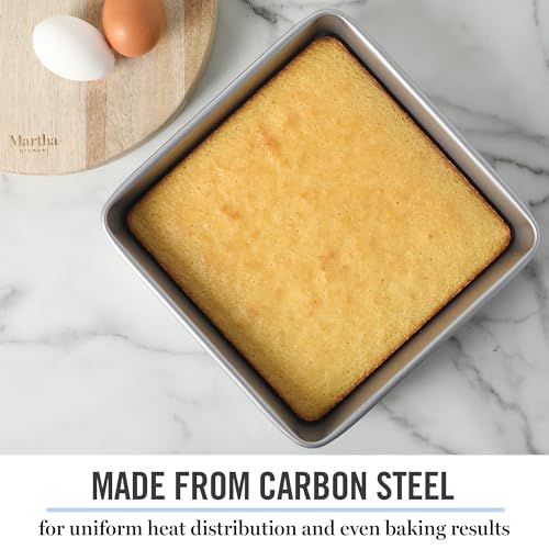 Gallen 9 Inch Square Nonstick Carbon Steel Cake Pan (Silver / 9" Cake Pan)