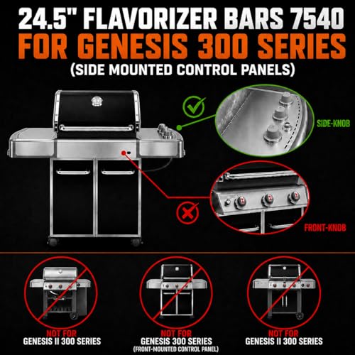 24.5 Inch Flavorizer Bars for Weber Genesis 300 Series (24.5" × 2.37" × 2.371" - 7540 Genesis 300)