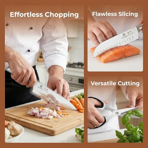 Gyutou Knife Set (Silver/Brown)