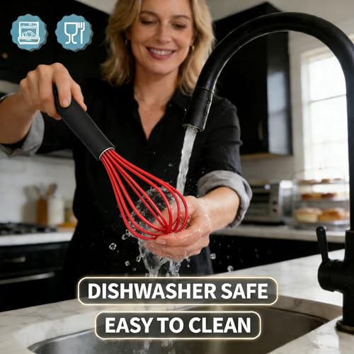 Silicone Whisk (9+11+12 inch / 3 Pcs Red)